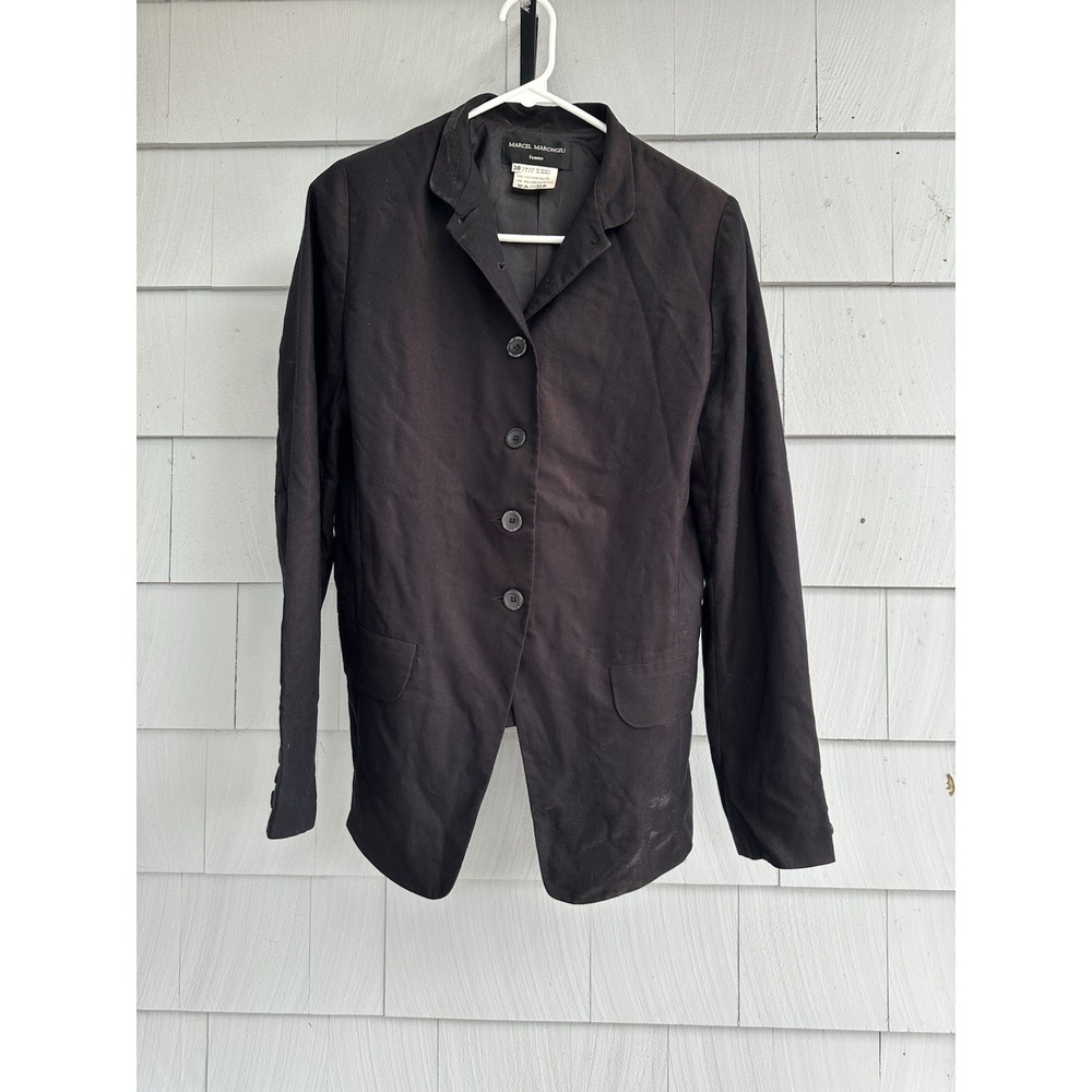 Vintage Marcel Marongiu Femme Blazer Black FR‎ 38 US 6 Made in France Designer